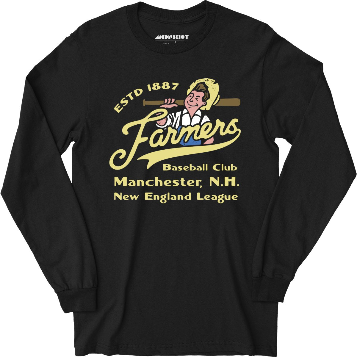 Manchester Farmers - New Hampshire - Vintage Defunct Baseball Teams - Long Sleeve