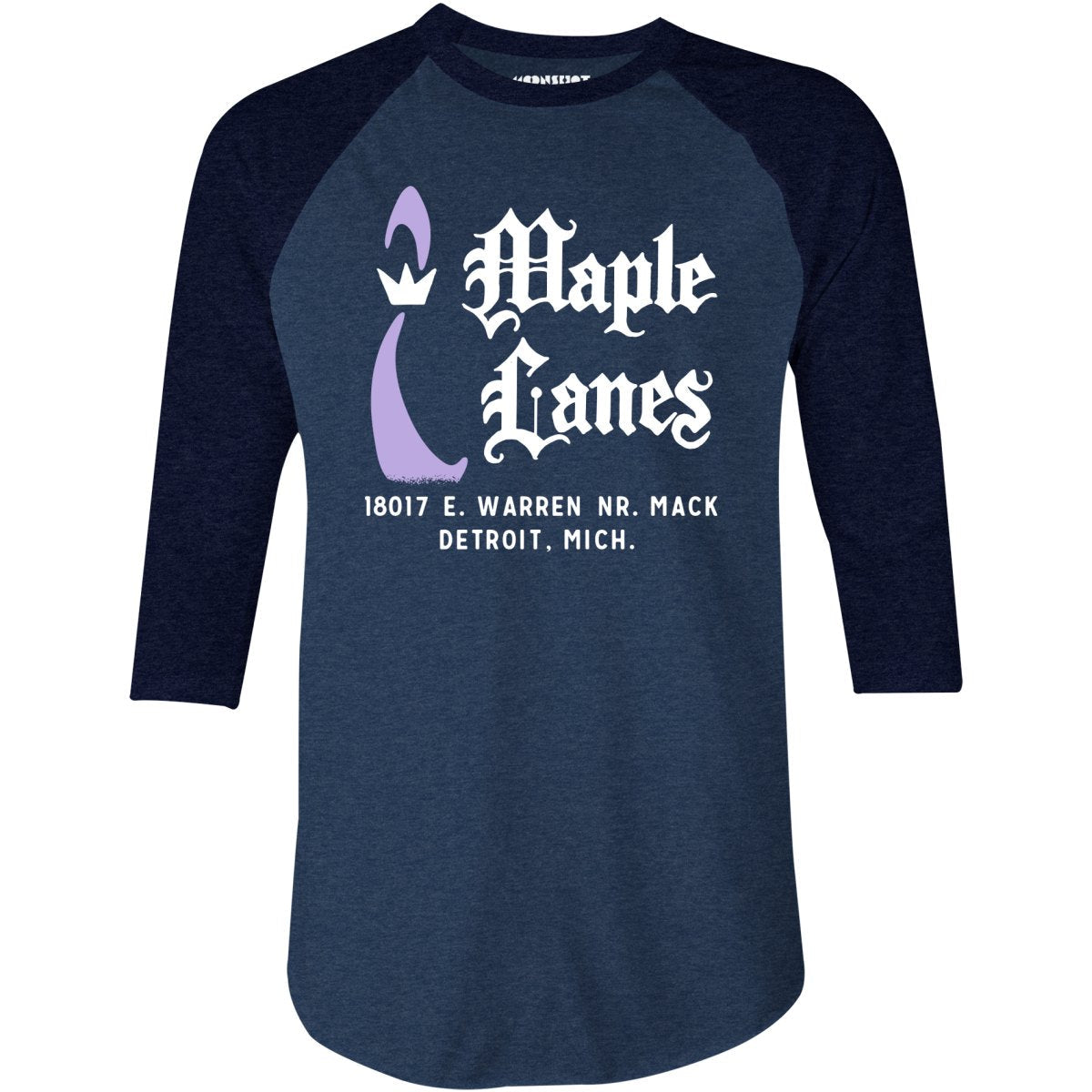 Maple Lanes - Detroit, MI - Vintage Bowling Alley - 3/4 Sleeve Raglan