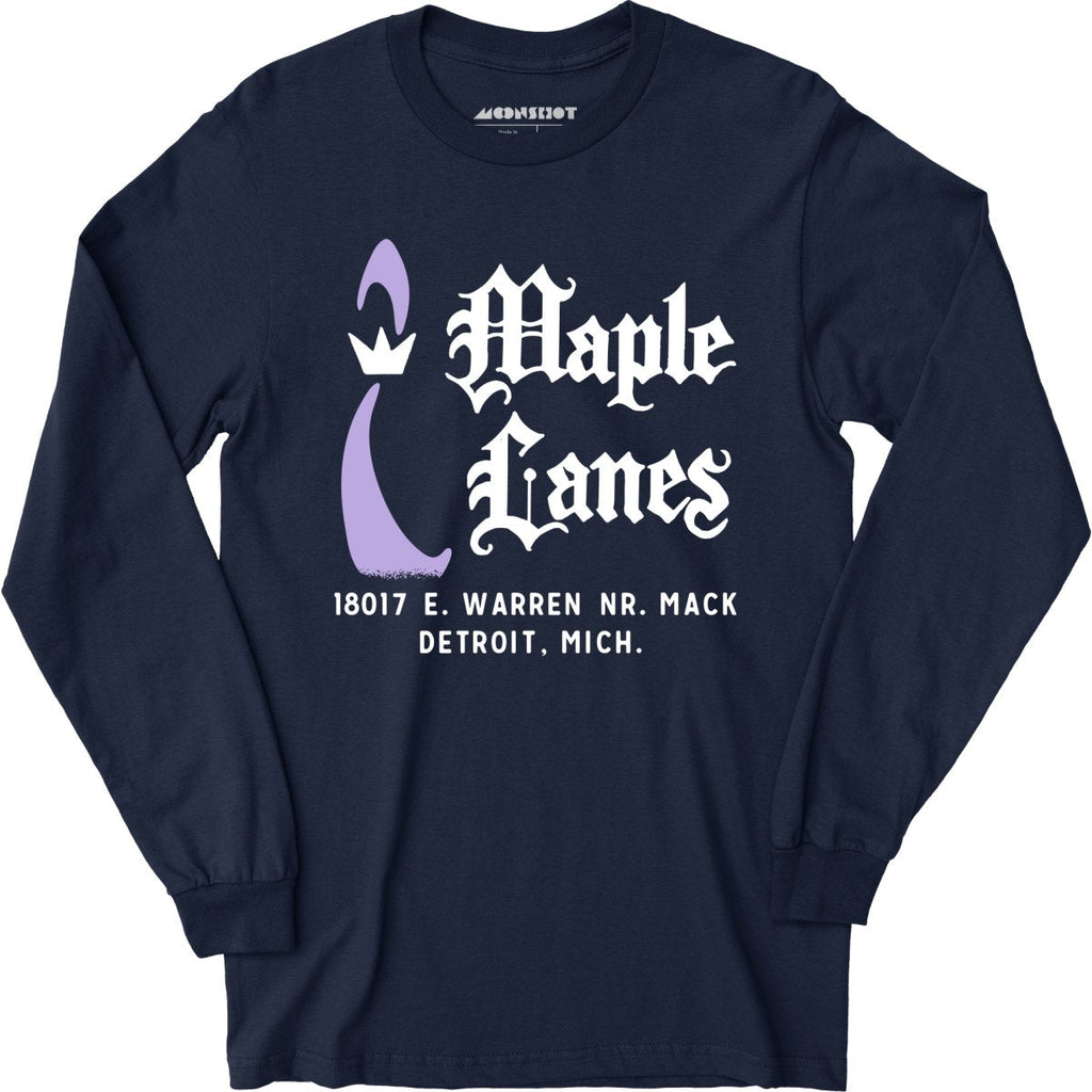 Maple Lanes - Detroit, MI - Vintage Bowling Alley - Long Sleeve
