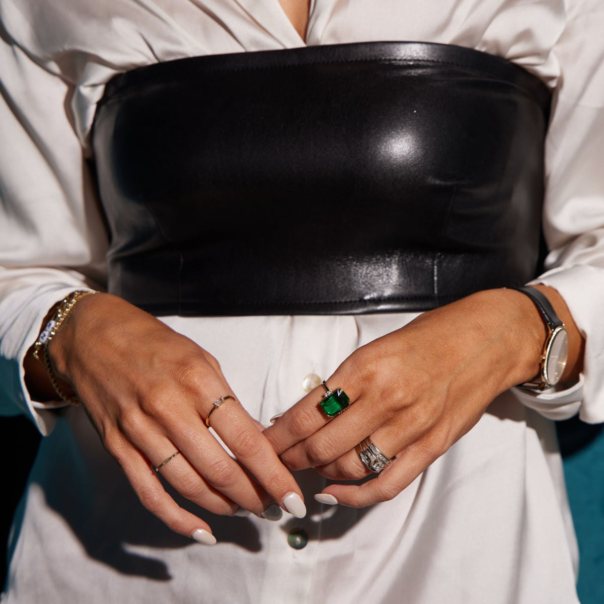 Green Marie Statement Ring