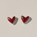 Maroon Stone Sweetheart Studs