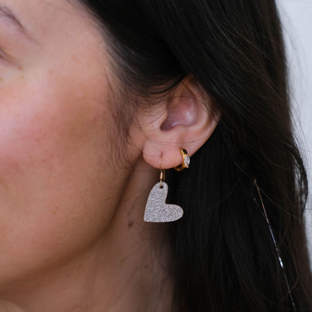 Mini Heart Leather Earrings