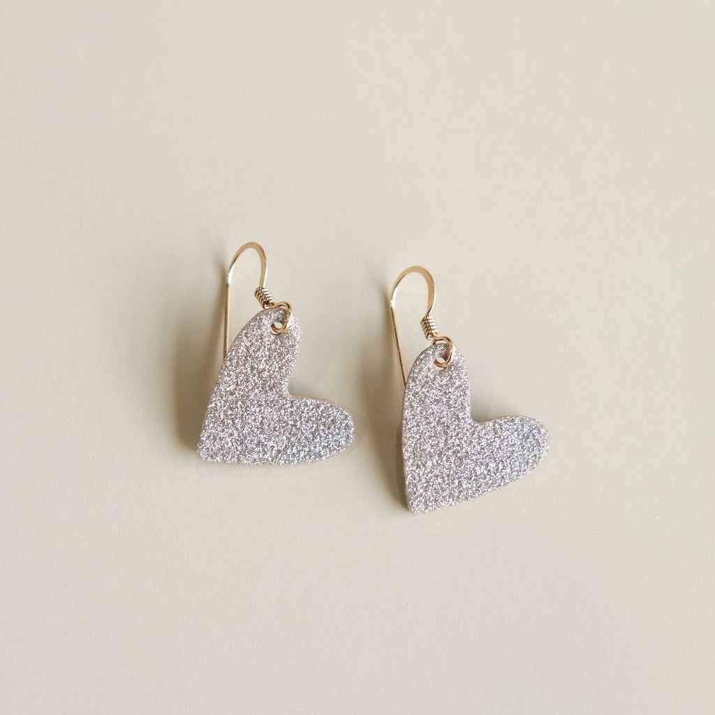 Mini Heart Leather Earrings