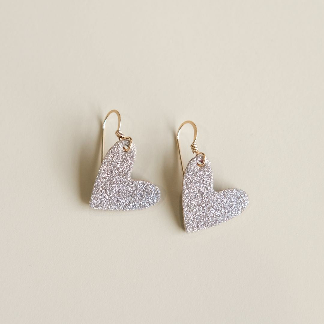 Mini Heart Leather Earrings
