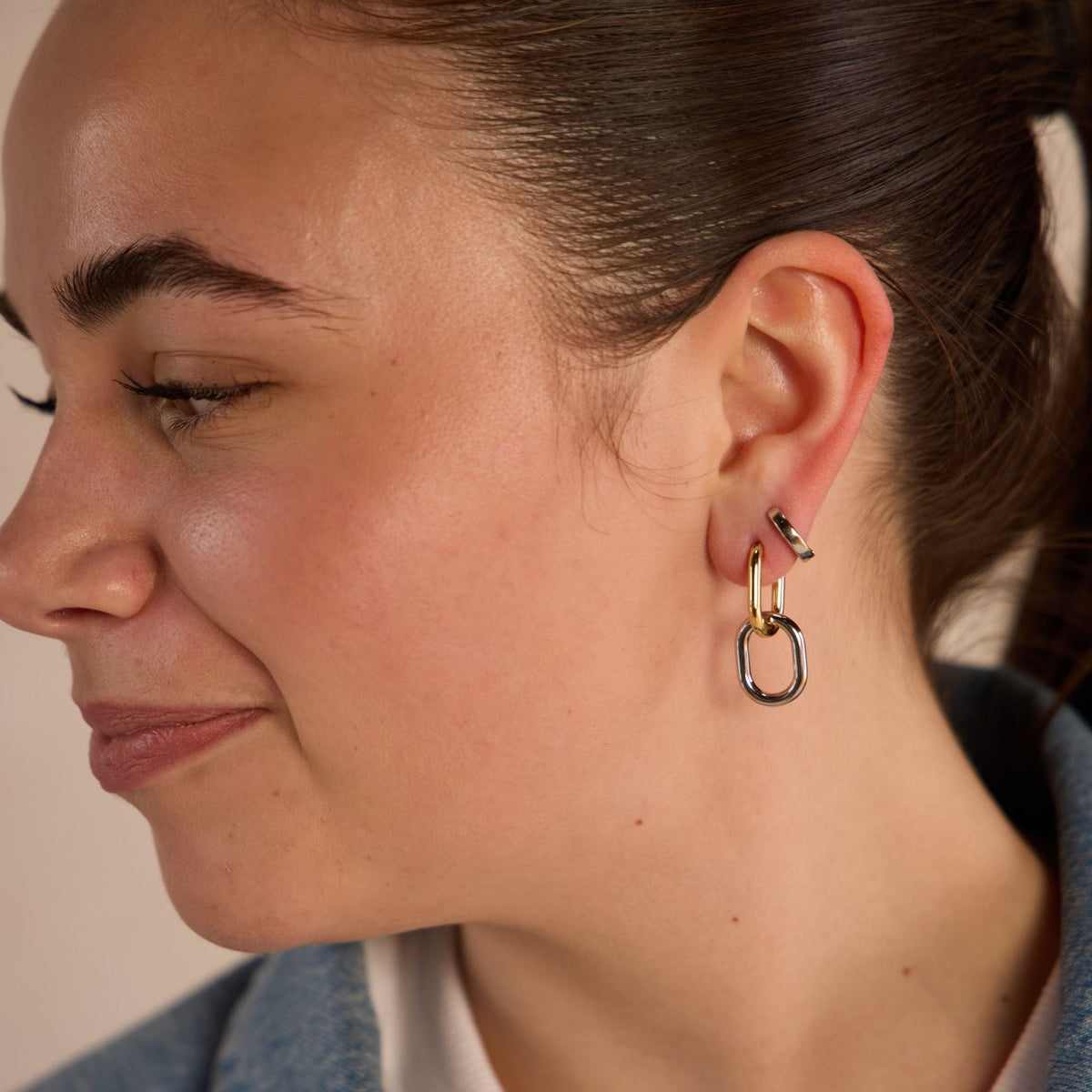Mixed Metal Chain Link Hoops