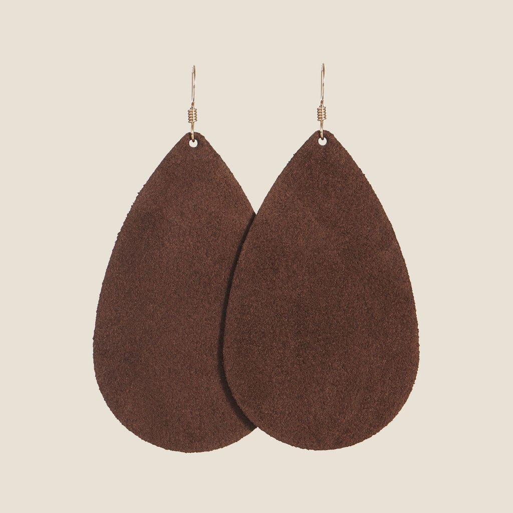 Mocha Suede Teardrops