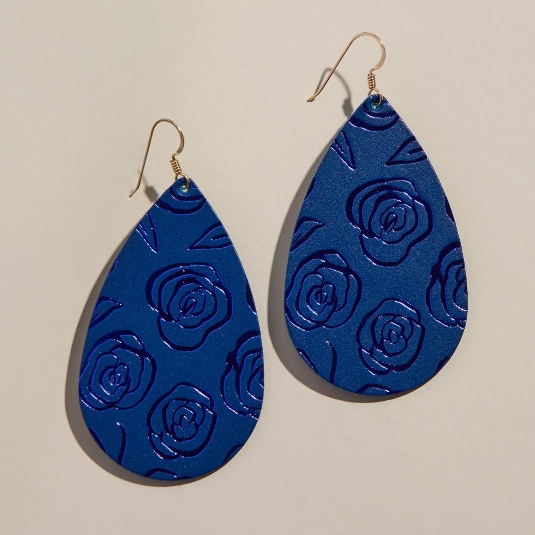 Navy Rosette Teardrops