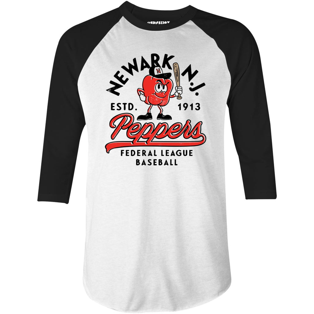 Newark Peppers - New Jersey - Vintage Defunct Baseball Teams - 3/4 Sleeve Raglan