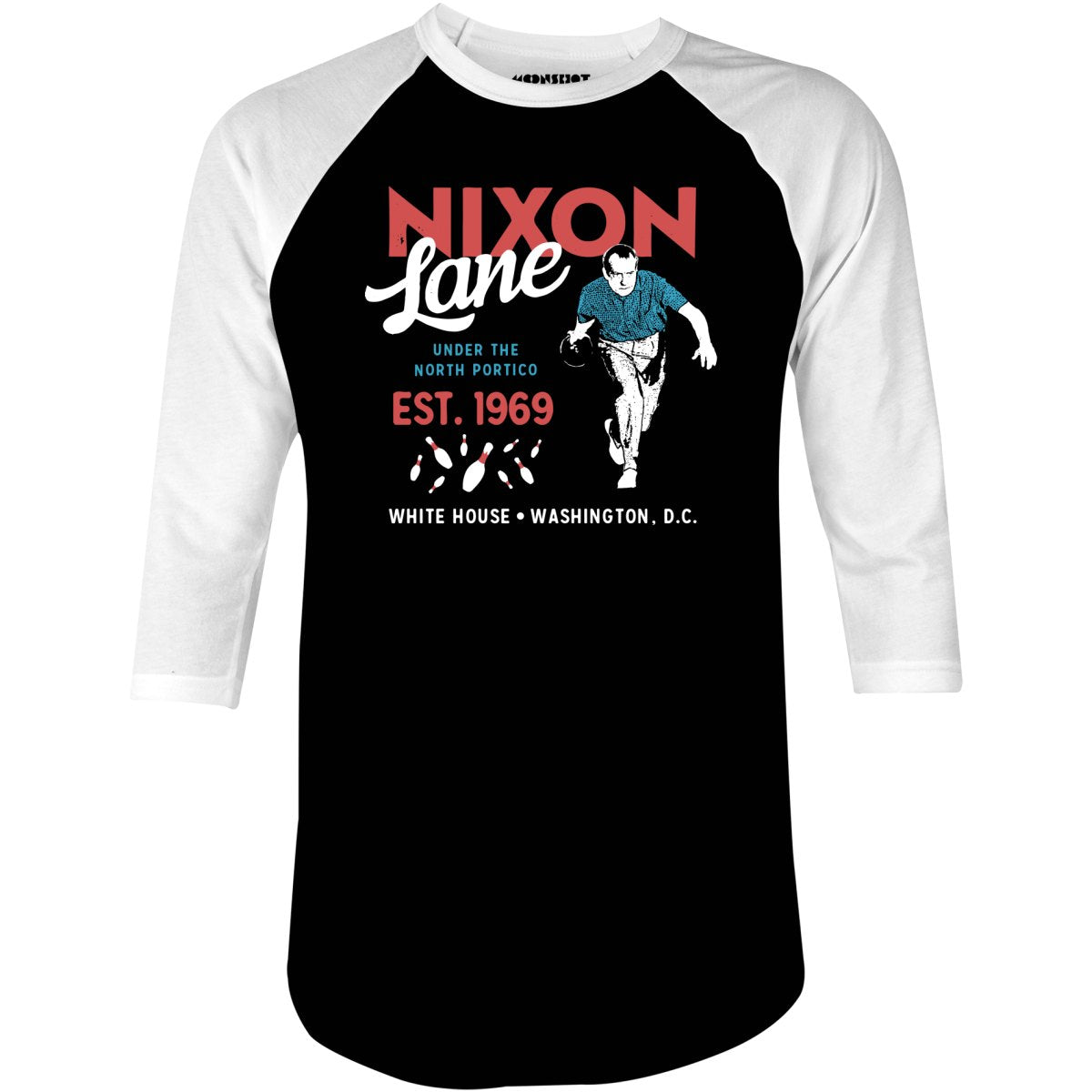 Nixon Lane - Washington D.C. - Vintage Bowling Alley - 3/4 Sleeve Raglan