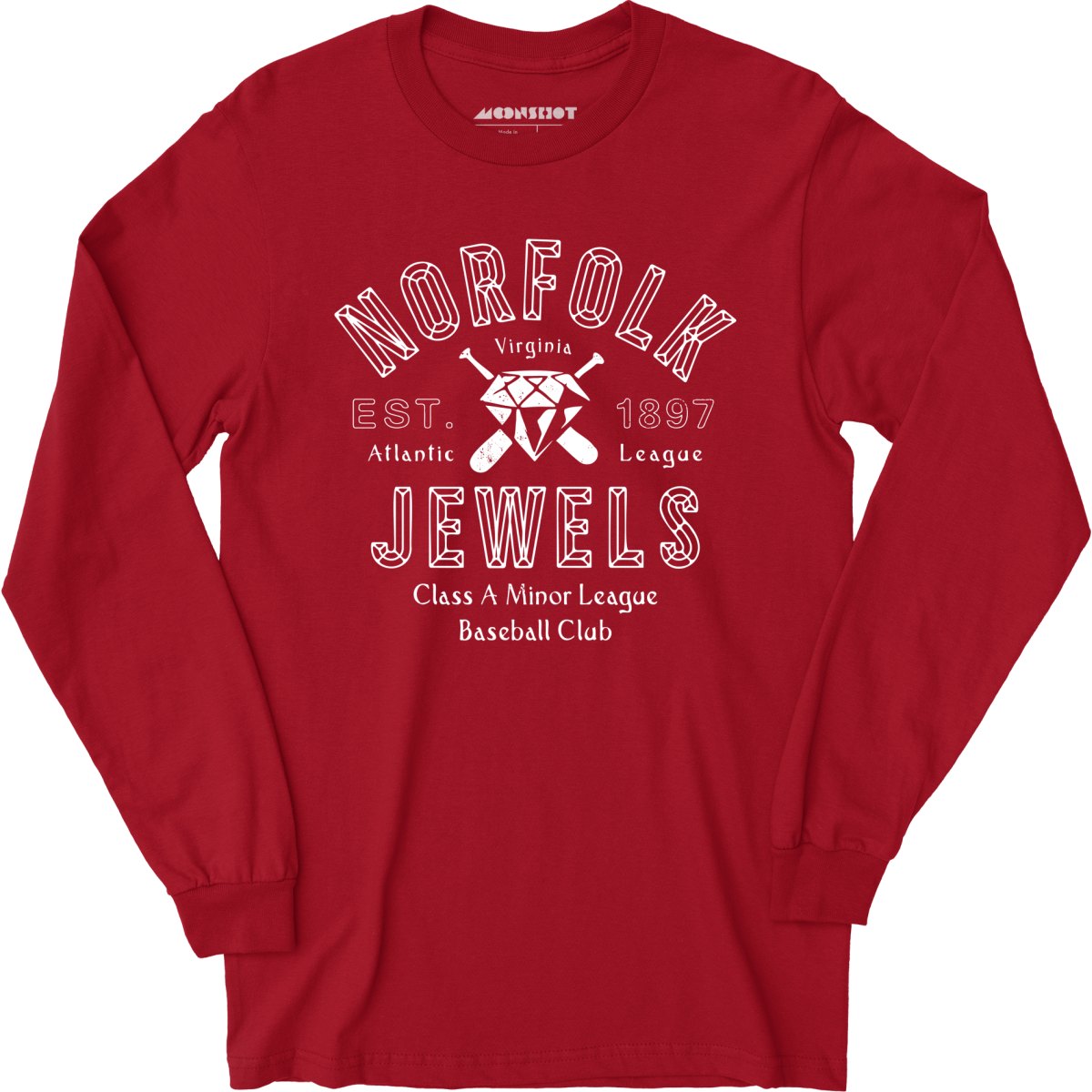 Norfolk Jewels - Virginia - Vintage Defunct Baseball Teams - Long Sleeve