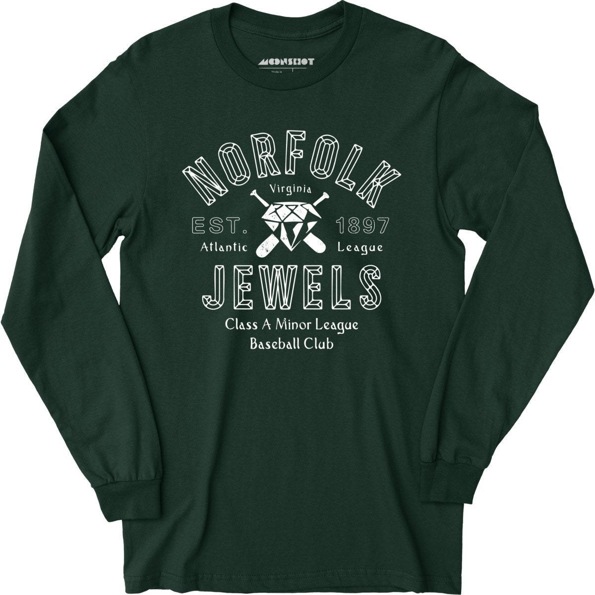 Norfolk Jewels - Virginia - Vintage Defunct Baseball Teams - Long Sleeve