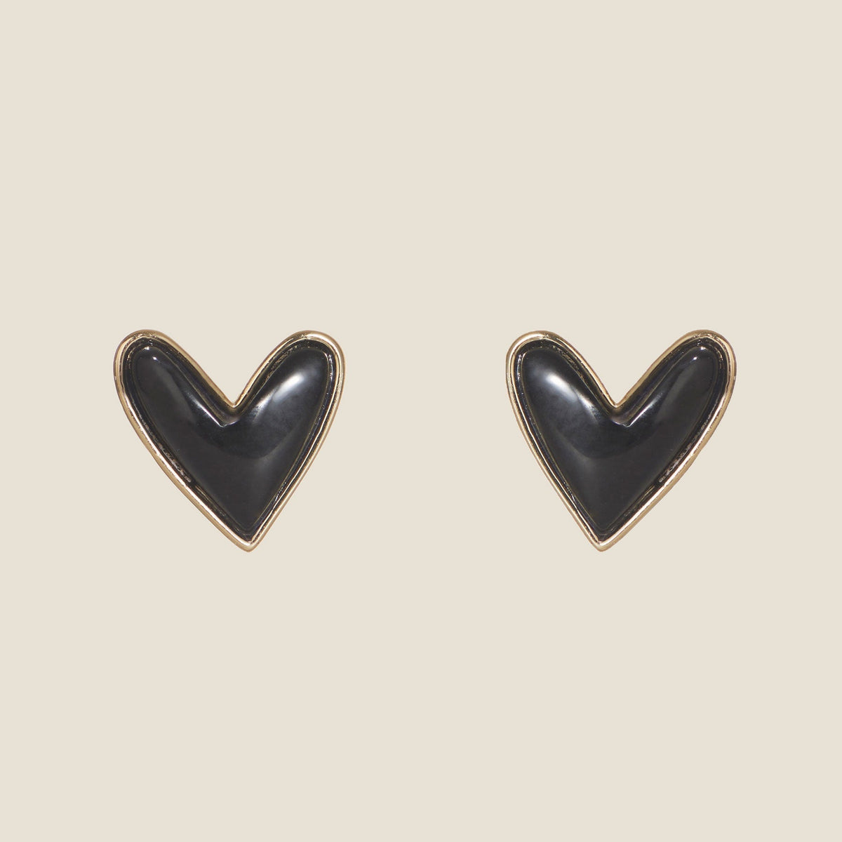 Onyx Sweetheart Studs