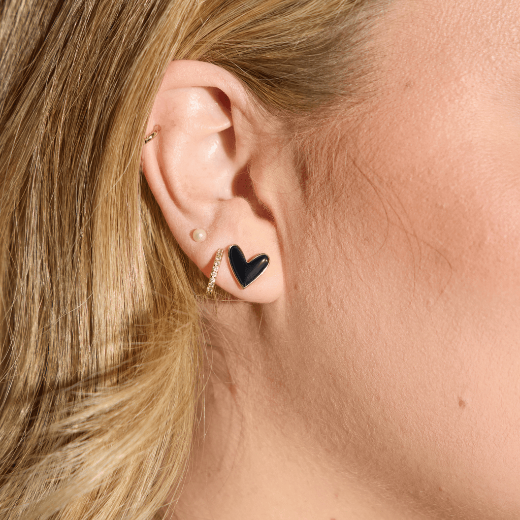 Onyx Sweetheart Studs