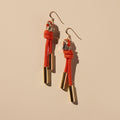 Orange Luxe Denver Cord and Crystal Earring