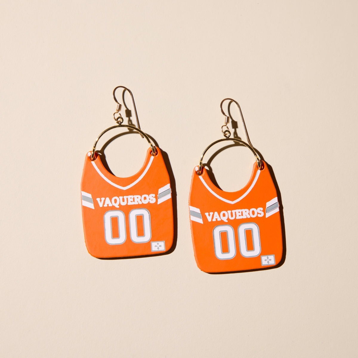 Orange Vaqueros UTRGV Football Jersey Earrings