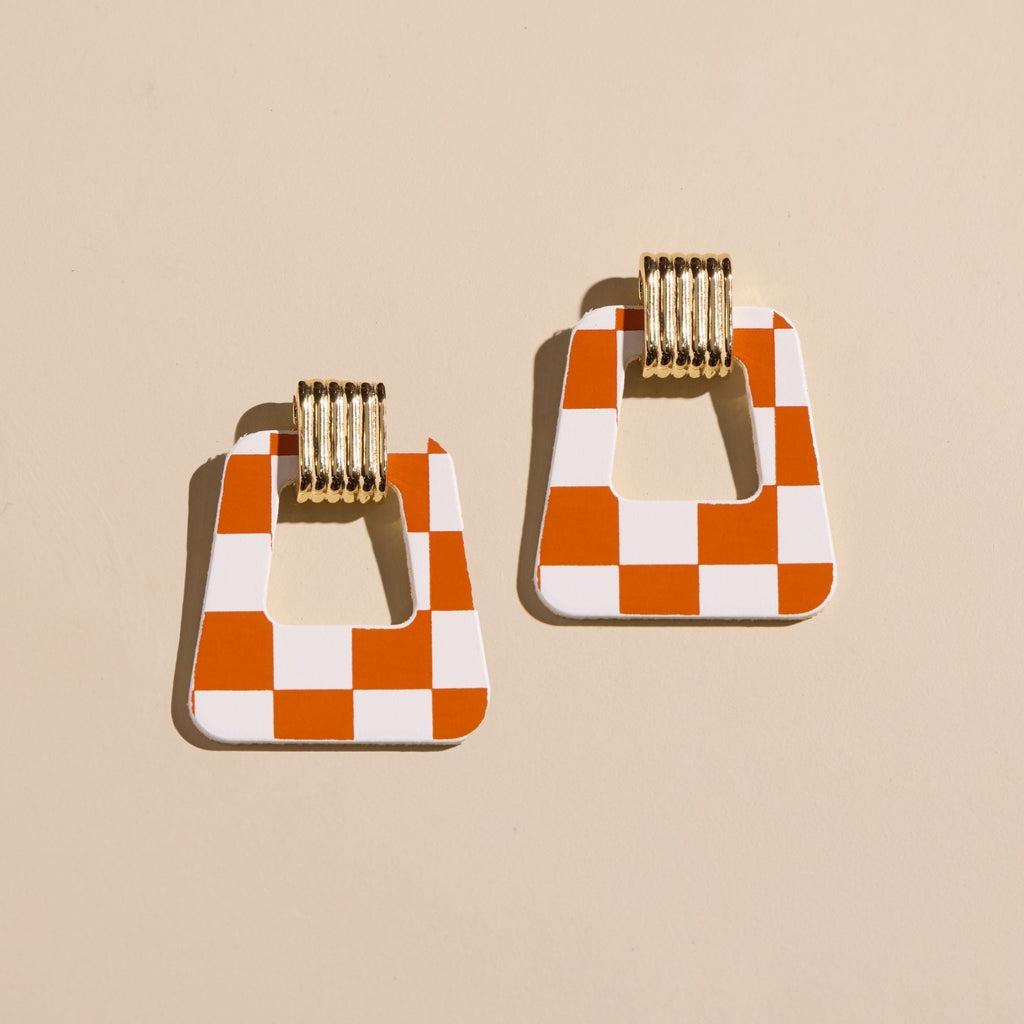 Orange & White Checkmate Avery