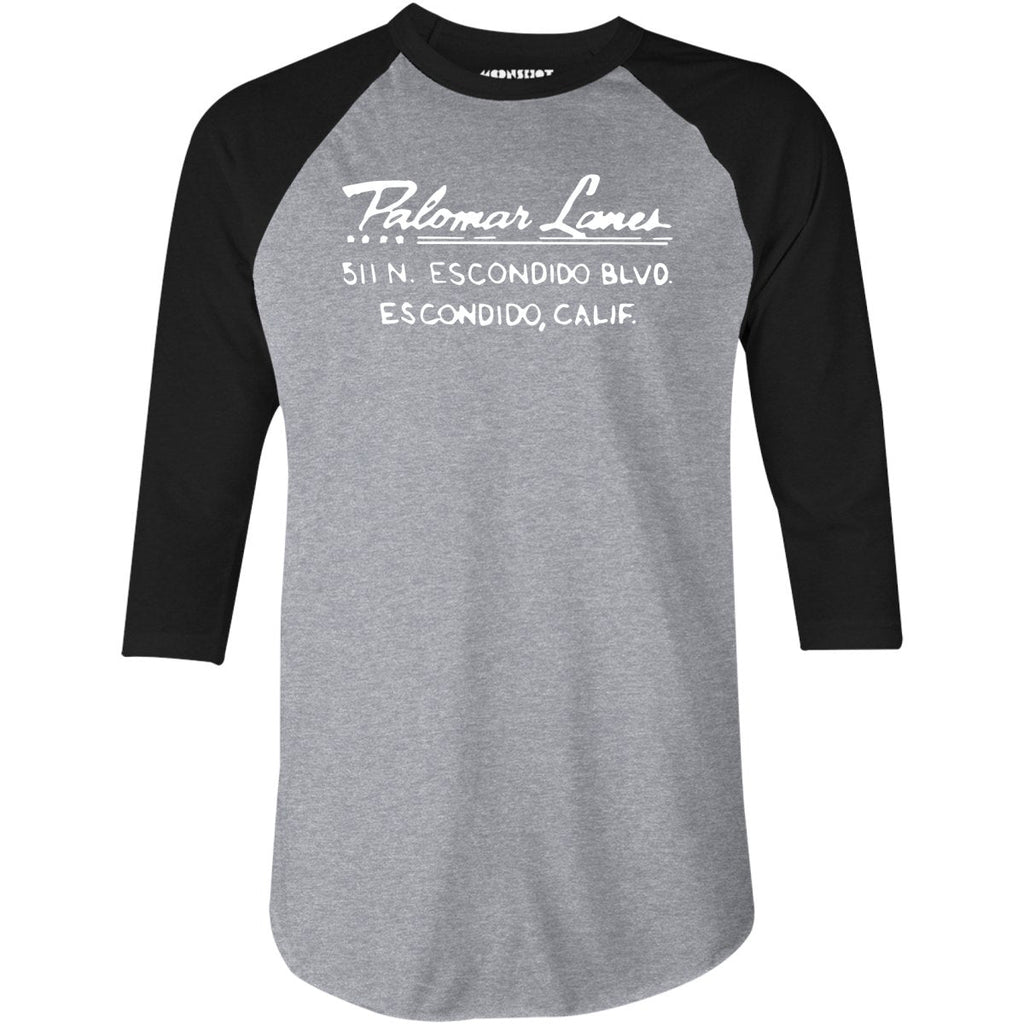 Palomar Lanes - Escondido, CA - Vintage Bowling Alley - 3/4 Sleeve Raglan