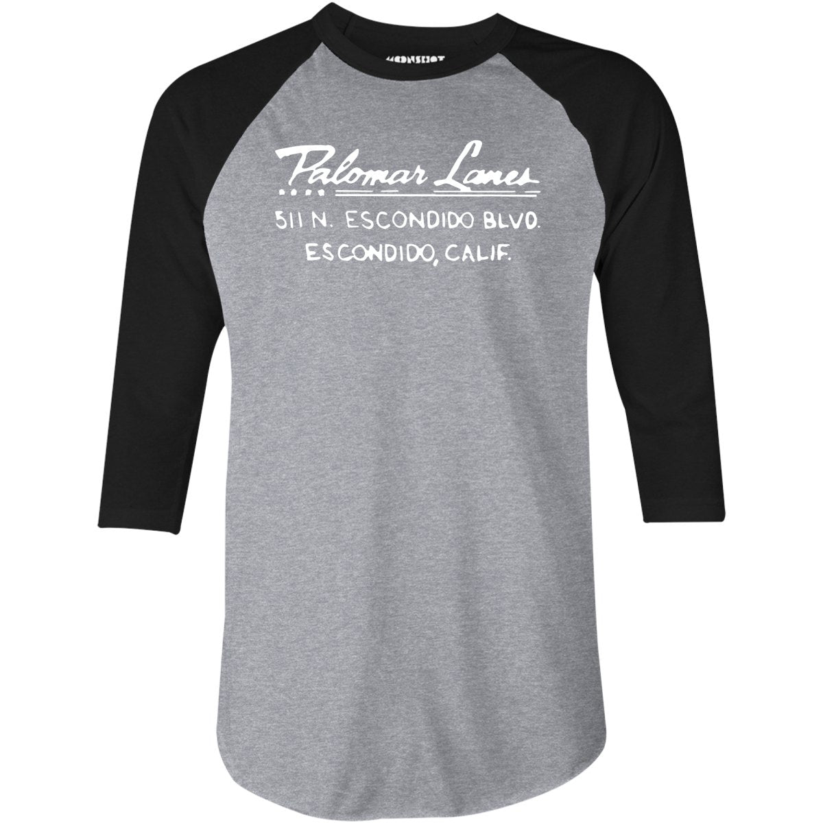 Palomar Lanes - Escondido, CA - Vintage Bowling Alley - 3/4 Sleeve Raglan
