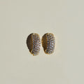Gold Pavé Dome Huggies