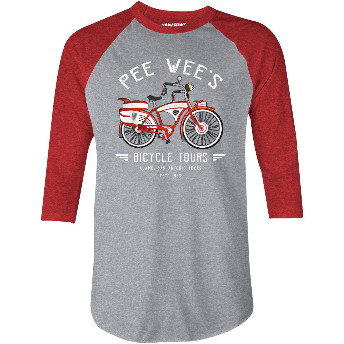 Pee Wee's Bicycle Tours - 3/4 Sleeve Raglan