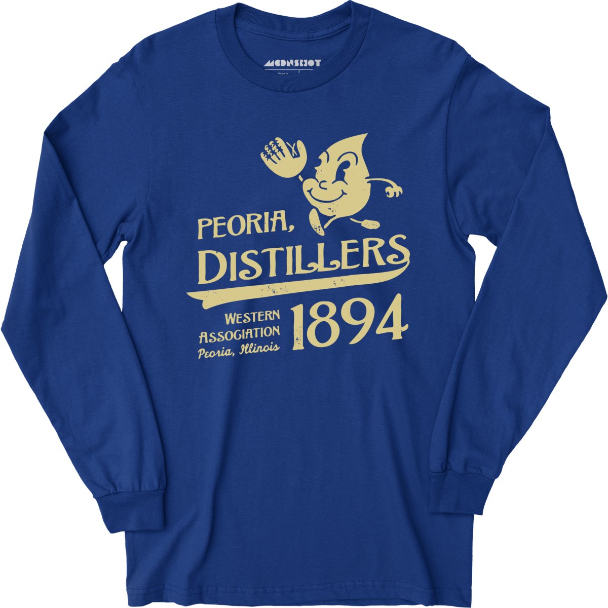Peoria Distillers - Illinois - Vintage Defunct Baseball Teams - Long Sleeve