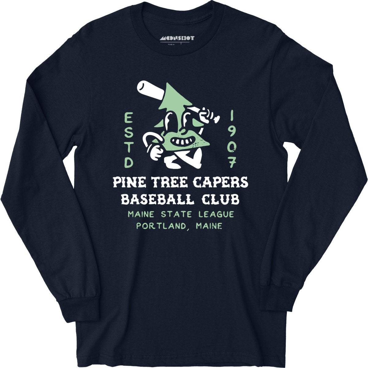 Pine Tree Capers - Portland, ME - Vintage Defunct Baseball Teams - Long Sleeve