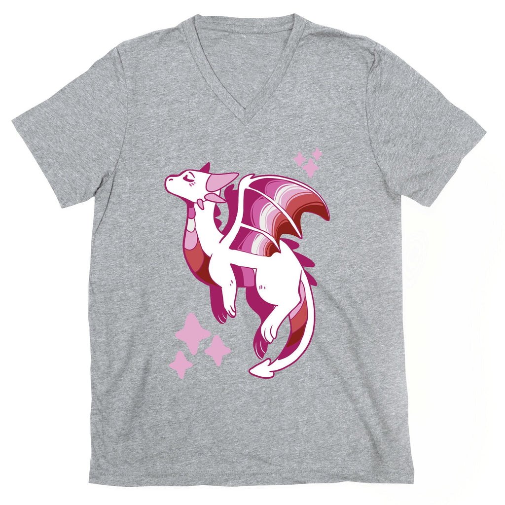 Lesbian Pride Dragon V-Neck