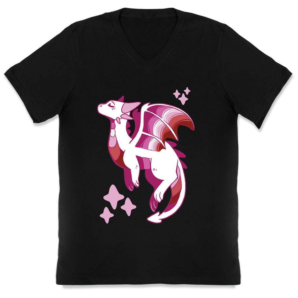 Lesbian Pride Dragon V-Neck