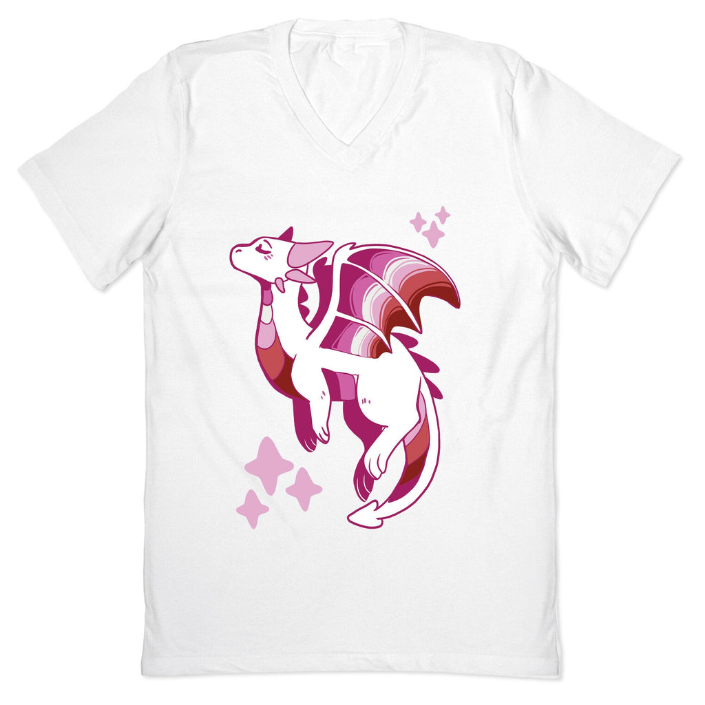 Lesbian Pride Dragon V-Neck