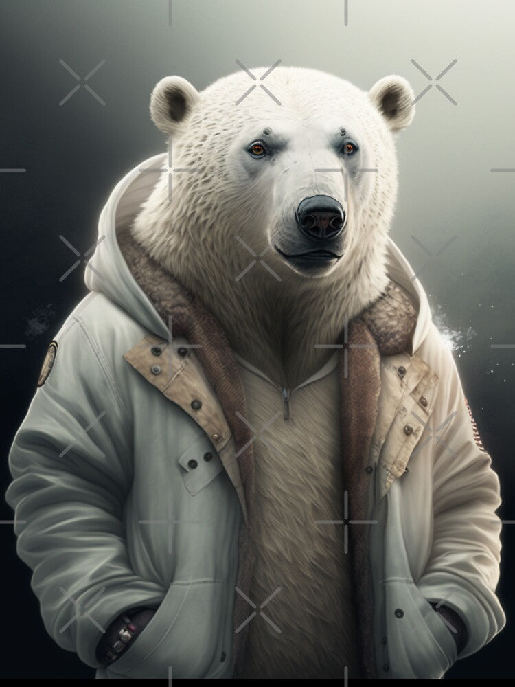 Polar Bear in a White Coat abstract art by Wearable Message