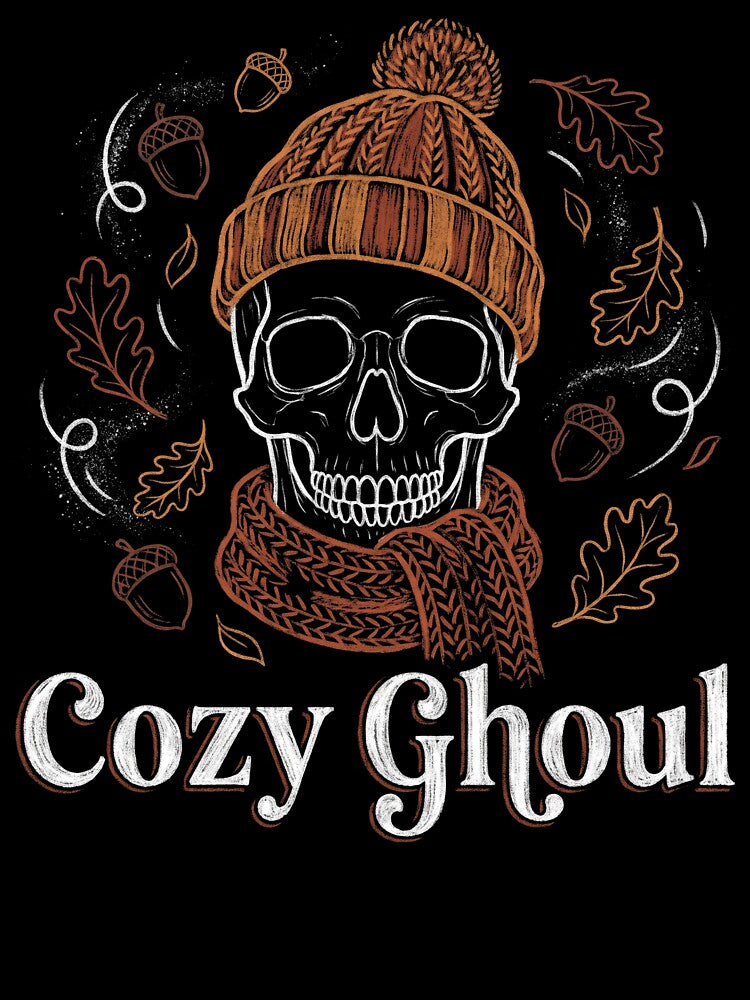 Cozy Ghoul Skeleton Beanie Scarf Autumn Leaves Halloween by TeNovaStudio ⭐⭐⭐⭐⭐