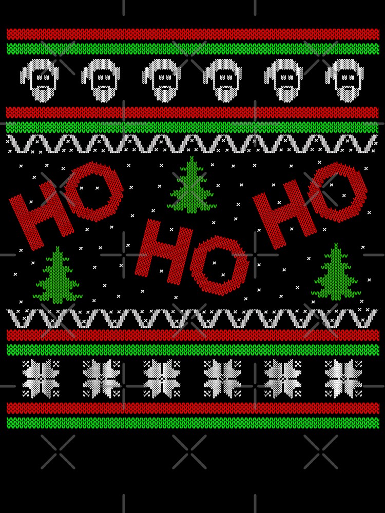 Ugly Christmas Sweater Shirt Design HO HO HO by Optimus-Designs