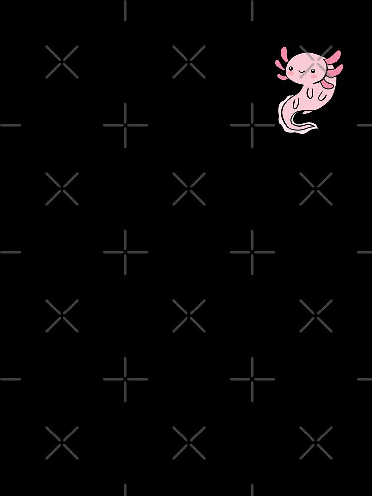 Cute cartoon pink axolotl illustration by Yarafantasyart