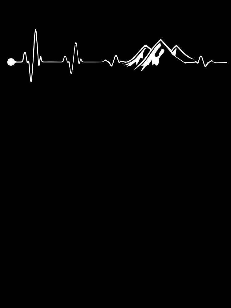 Hiking Heartbeat Mountains T-Shirt by chihai