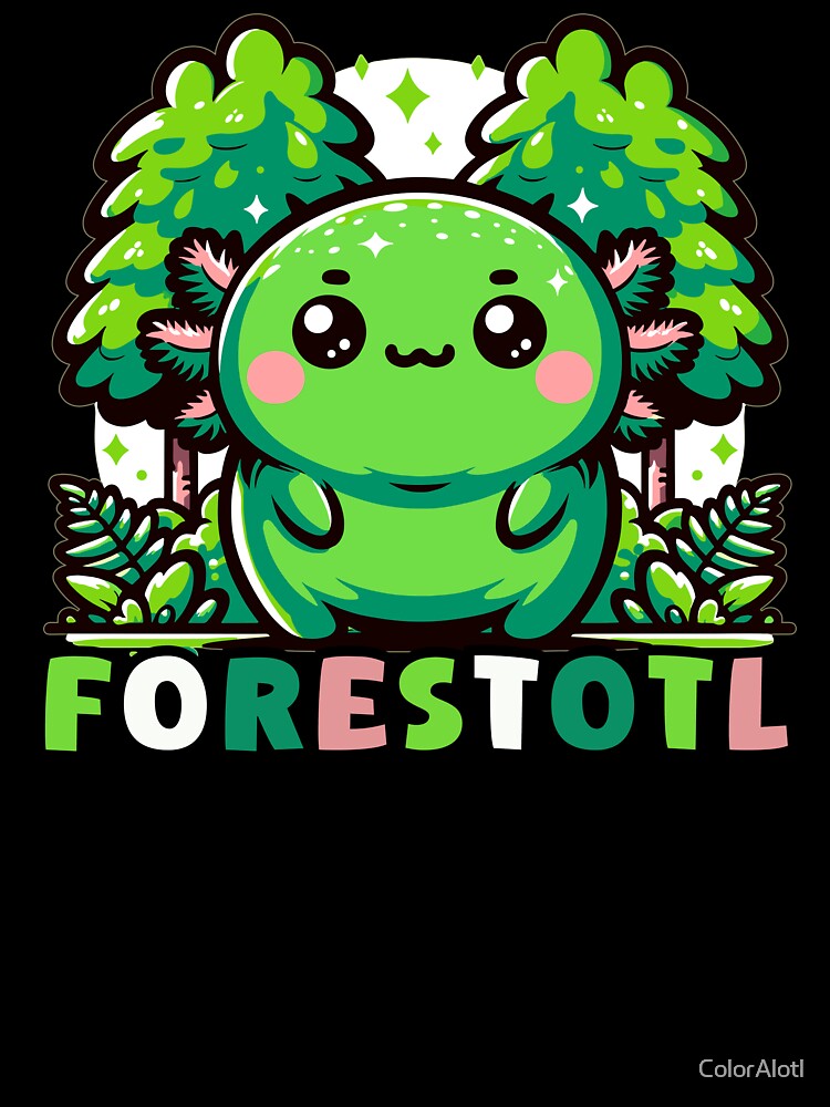 Axolotl in wild: Cute Fat Kawaii Green gfp Axolotl puns by ColorAlotl