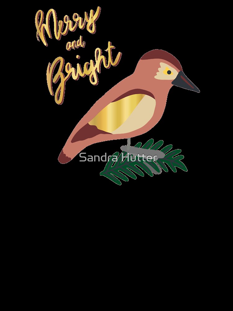 Merry and Bright Retro Bird by Sandra Hutter