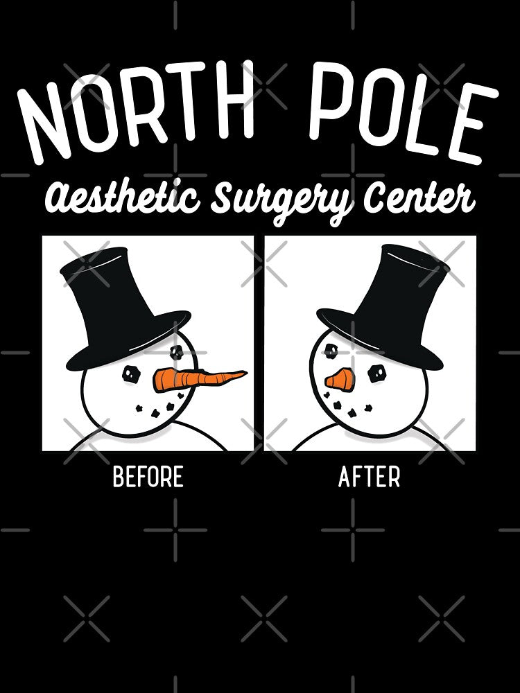 Funny Snowman North Pole Aesthetic Plastic Surgery Holiday Design by LADGraphics