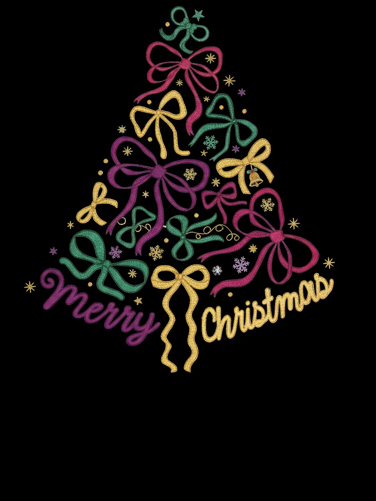 Elegant Christmas Tree Made of Ribbons – Festive Bow Holiday Art Design by hn79