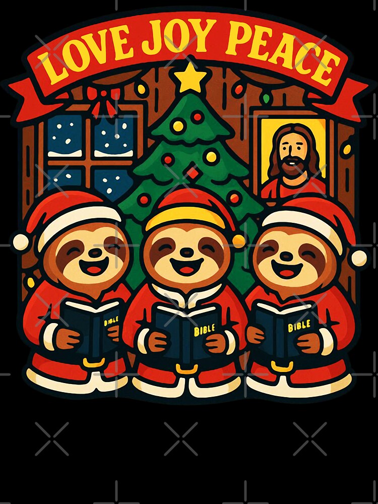 Love Joy Peace Sloths Santa Christmas tree by plushism