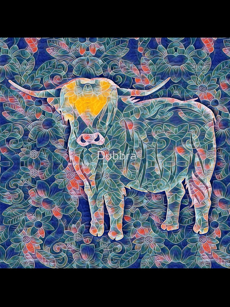 The colorful Highland Cow - Highland Cattle fans gift by Dubbra