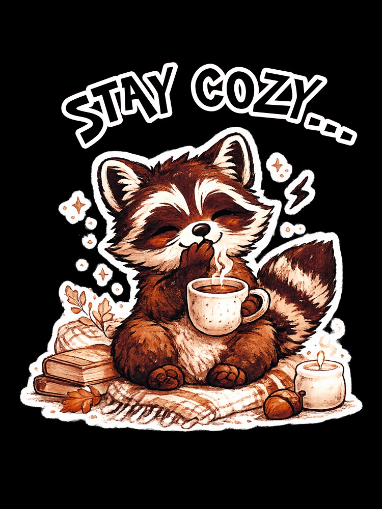 Cute Cozy Raccoon Design by StyleBloomes