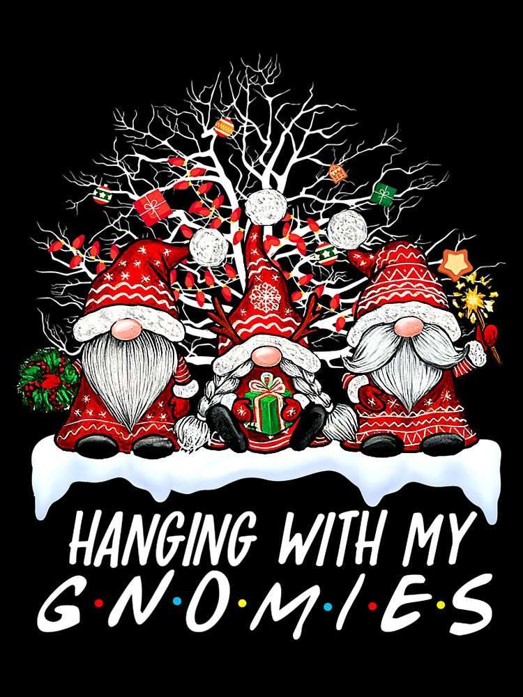Hanging With My Gnomies Plaid Red Christmas Tree Xmas Lights Premium by TGMerwin