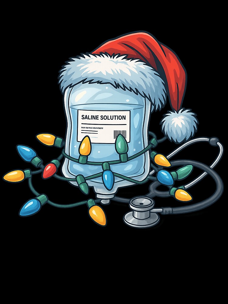 Funny Nurse Christmas Saline Solution IV Bag Medical Santa Hat by haitrieuic96