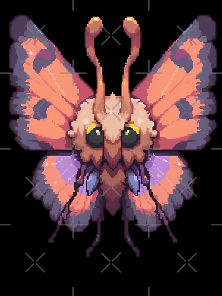 Fluffy orange Pixel Moth by octoboobs