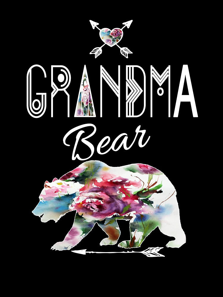Grandma Bear Bojo Floral Family Adventure & Camping Gift Design by Sapphire Star
