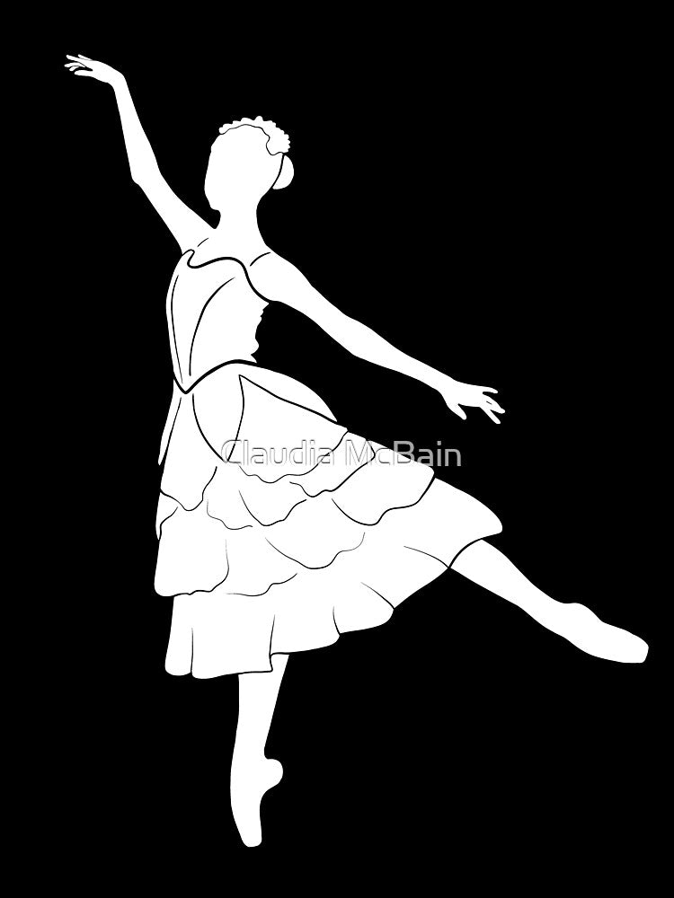 The Nutcracker Waltz of the Flowers Silhouette White by Claudia McBain