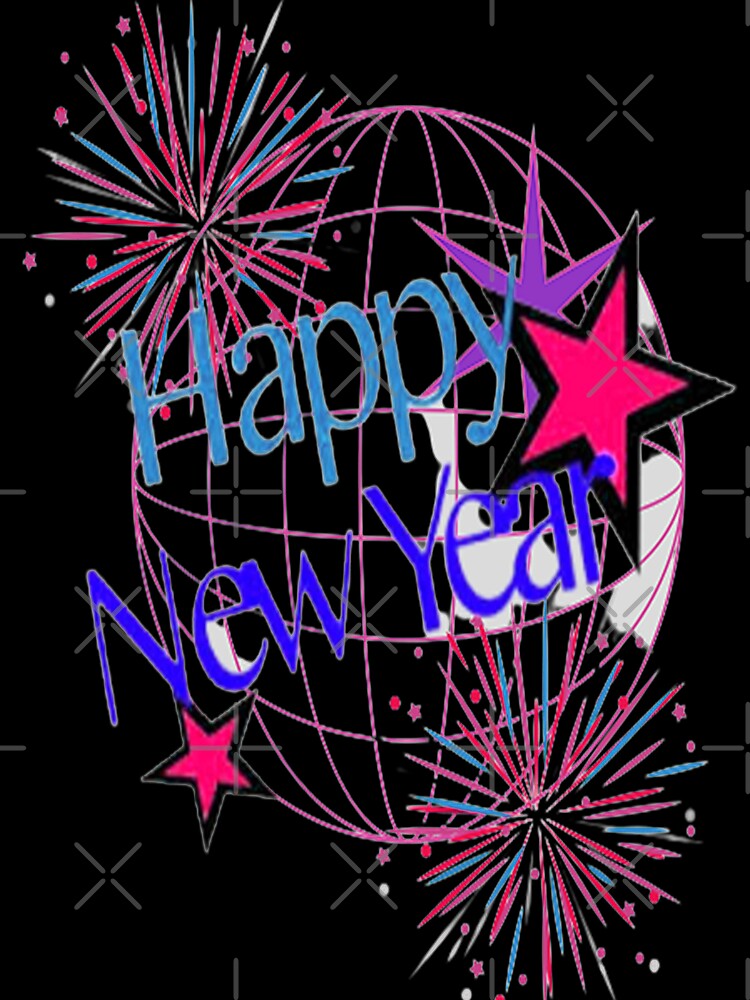 Happy New Year Abstract Lettering Design with Stars,2, Howdy New Year,New Years Celebration, New Years Eve Countdown by Adri Barnard