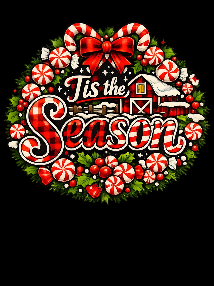 'Tis the Season Candy Cane and Peppermint Christmas Design by KristenosNehk
