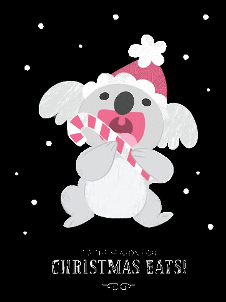 Christmas Koala Eating A Candy Cane by HendrikHammer
