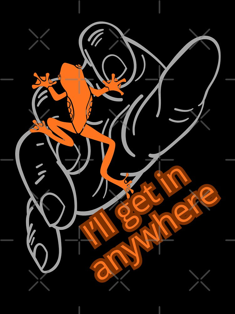 Funny Frog Mushroom Illustration – “I’ll Get In Anywhere” Cute Weird Humor by Tadeusz1
